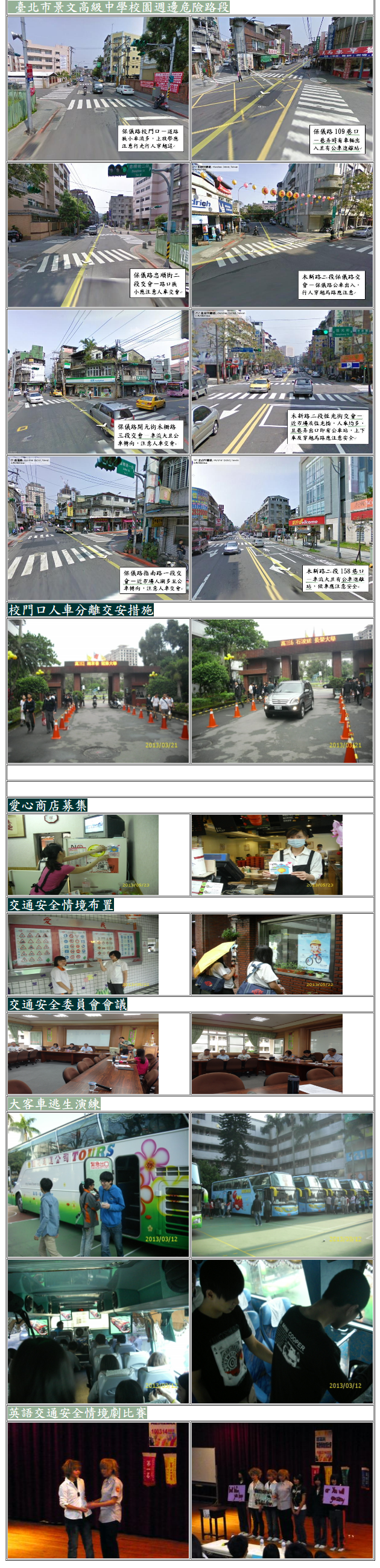 臺北市景文高級中學校園週邊危險路段
